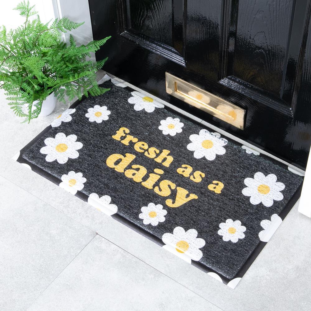 artsy doormats Black Fresh As A Daisy Doormat (70 x 40cm)