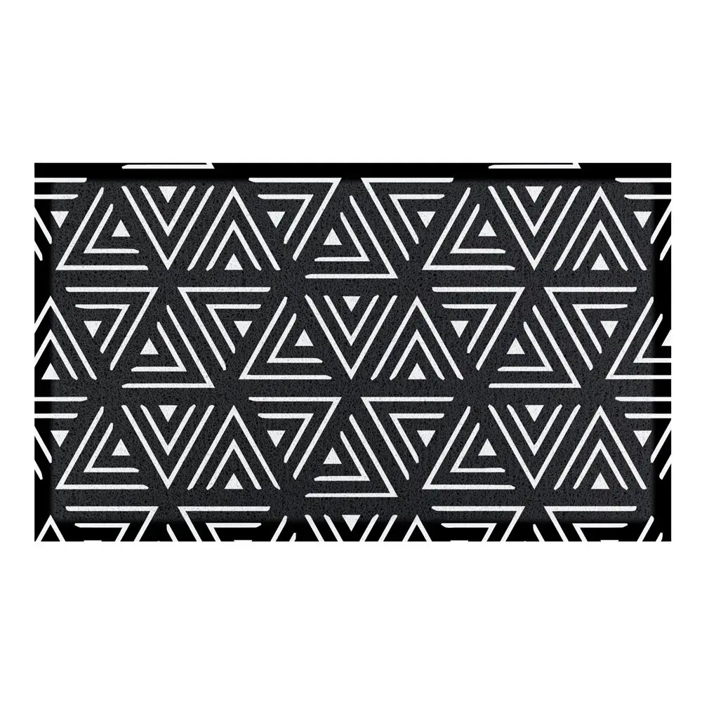 Artsy Doormats Black Geometric Triangles Indoor & Outdoor Doormat – 70x40cm