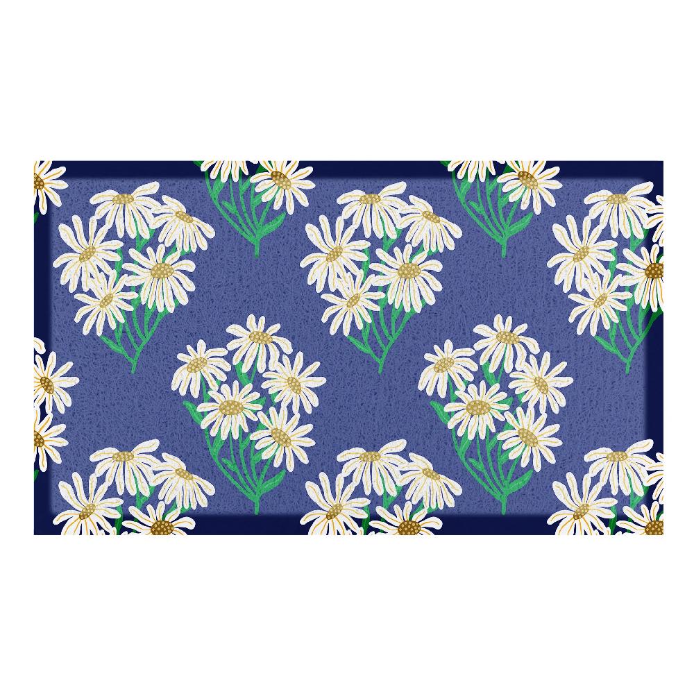 Artsy Doormats Blue Daisies Doormat X Hannah Maria Designs