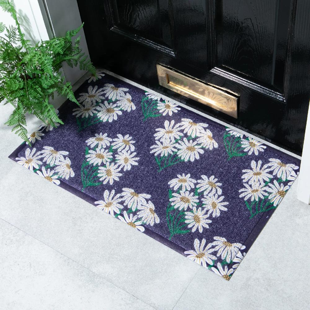 artsy doormats Blue Daisies Doormat x Hannah Maria Designs