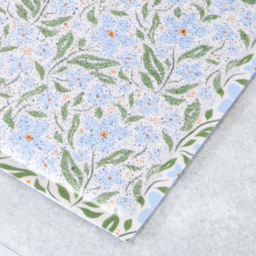 Artsy Doormats Blue Floral Pattern Doormat (70 X 40cm)