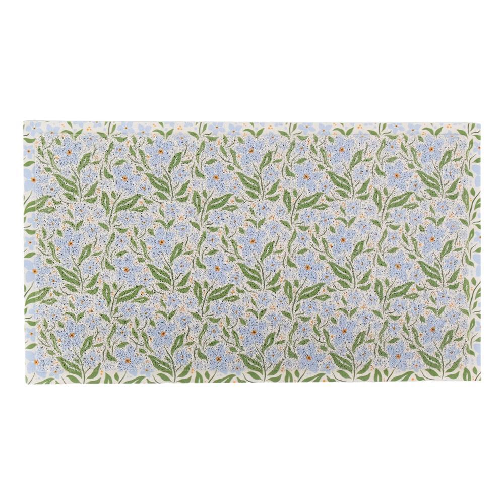 Artsy Doormats Blue Floral Pattern Doormat (70 X 40cm)