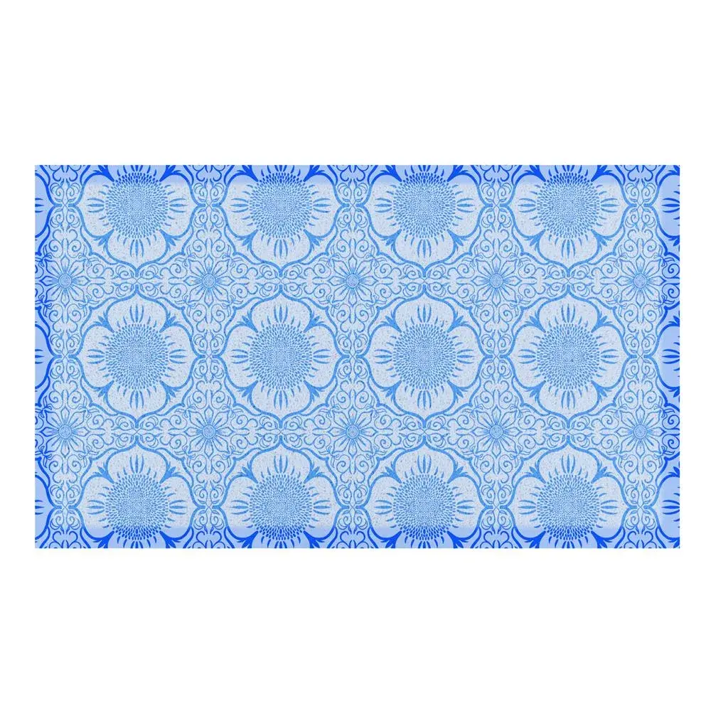 Artsy Doormats Blue Floral Pattern Indoor & Outdoor Doormat – 70x40cm