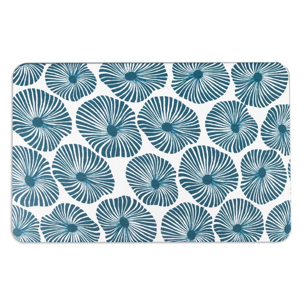 Artsy Doormats Blue Swirl White Stone Non Slip Bath Mat