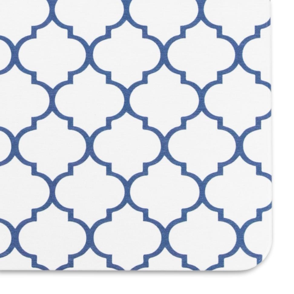 Artsy Doormats Blue Trellis White Stone Non Slip Bath Mat