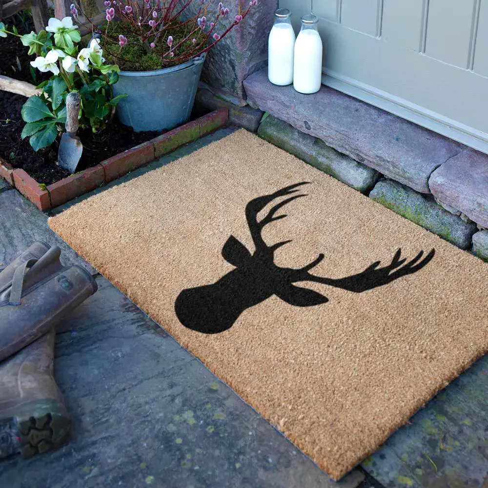 artsy doormats Country Stags Head Extra Large Doormat