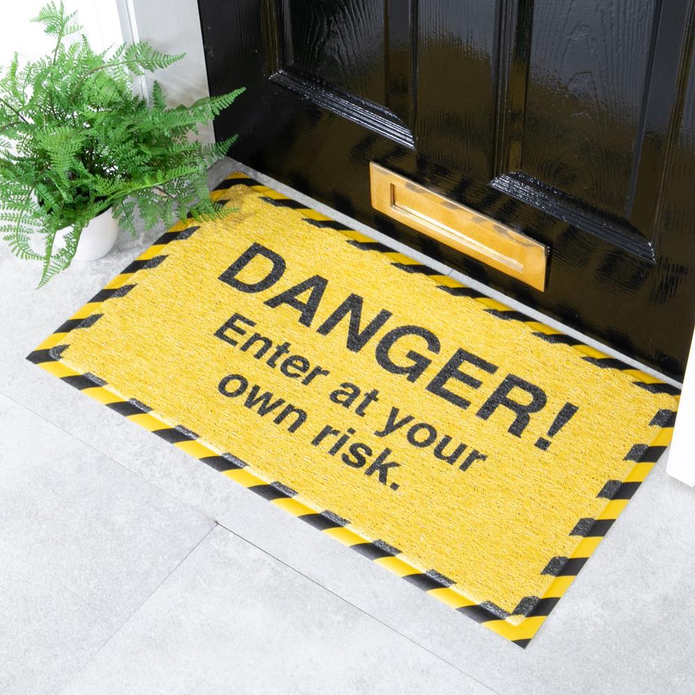 artsy doormats Danger Enter At Your Own Risk Doormat (70 x 40cm)