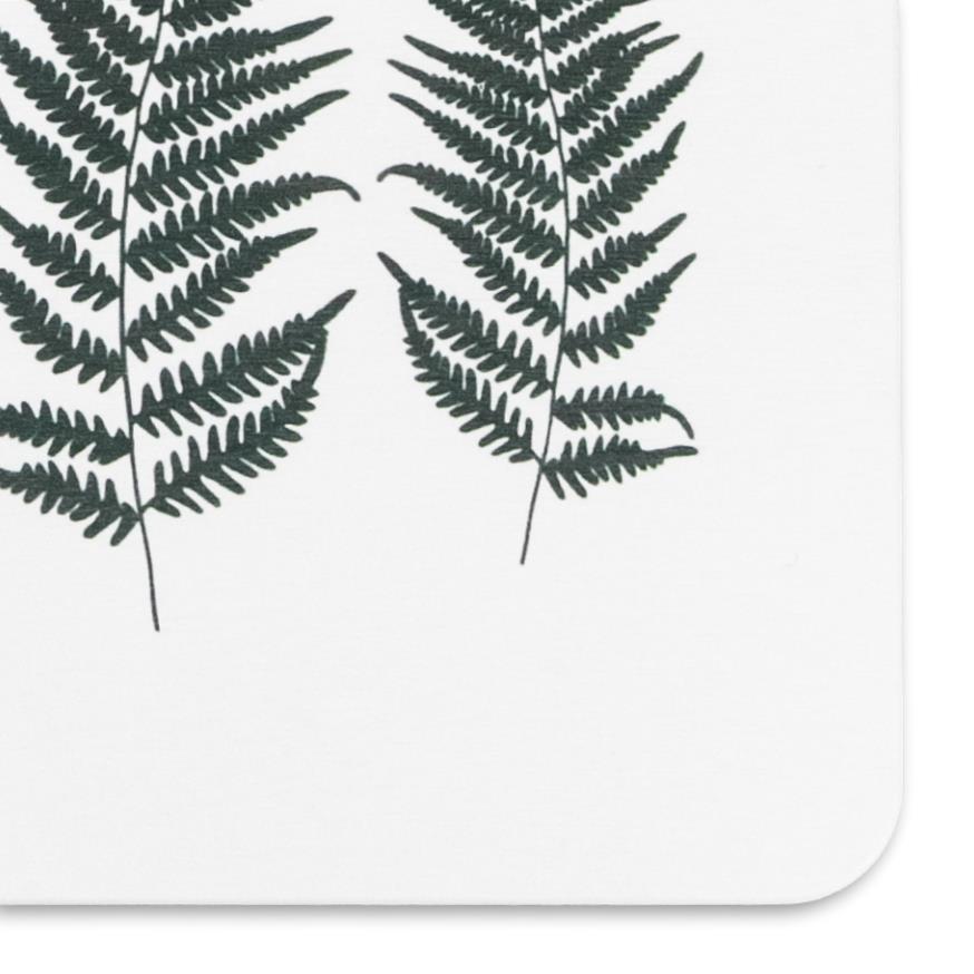 Artsy Doormats Fern Leaf White Stone Non Slip Bath Mat