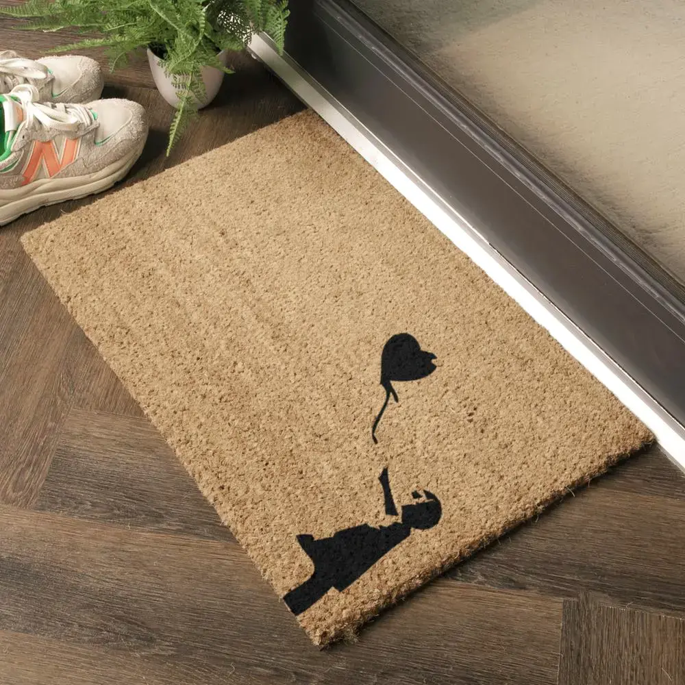 Artsy Doormats Girl With A Balloon Graffiti Doormat