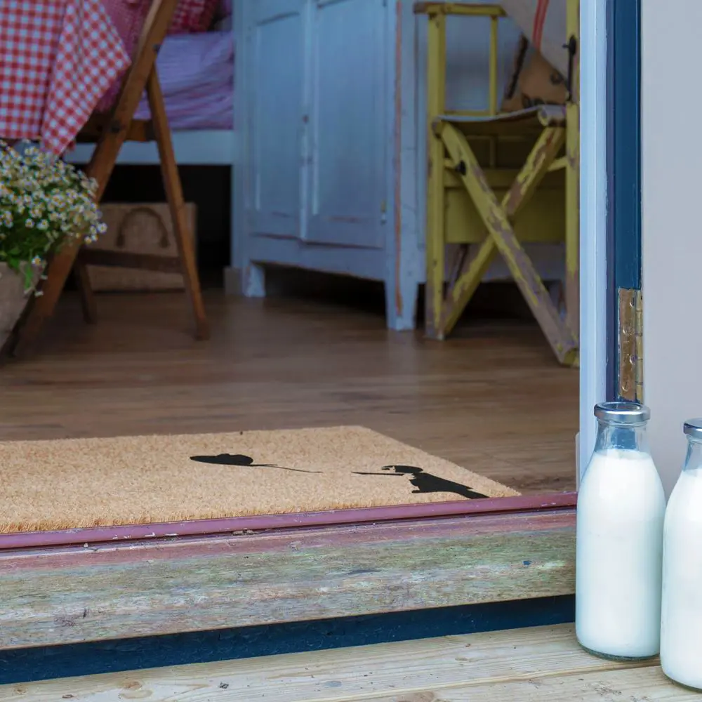 Artsy Doormats Girl With A Balloon Graffiti Doormat