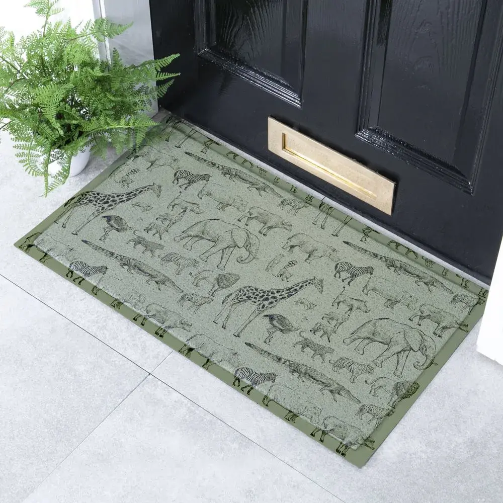 artsy doormats Green African Animals Indoor & Outdoor Doormat – 70x40cm
