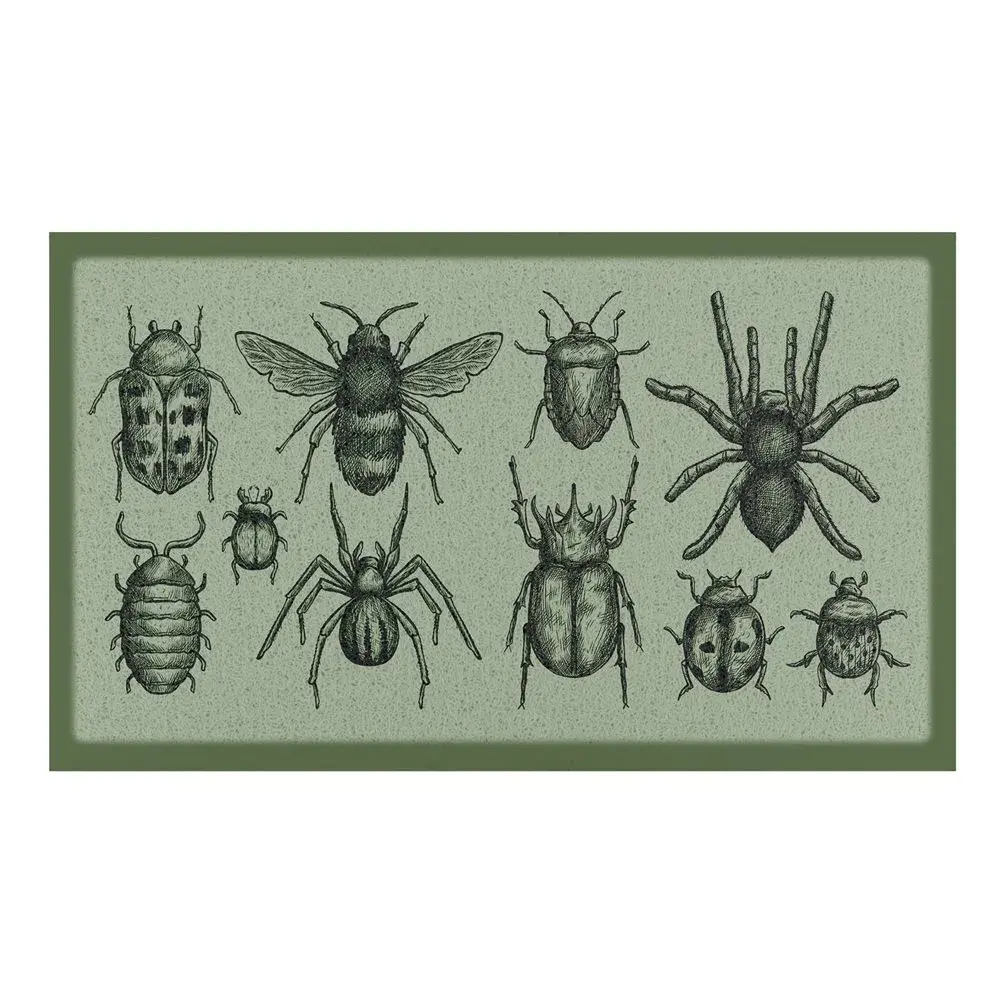 Artsy Doormats Green Insect Pattern Indoor & Outdoor Doormat – 70x40cm