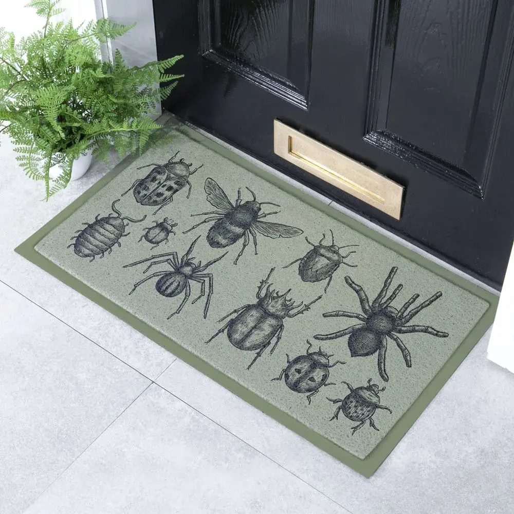 artsy doormats Green Insect Pattern Indoor & Outdoor Doormat – 70x40cm
