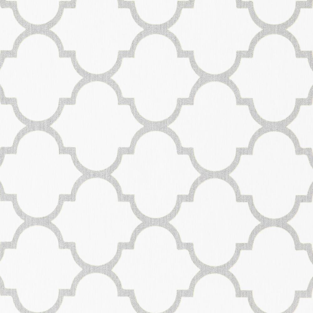 Artsy Doormats Grey Trellis White Stone Non Slip Bath Mat