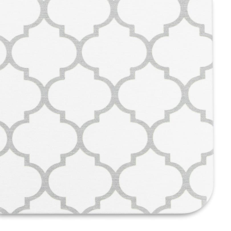 Artsy Doormats Grey Trellis White Stone Non Slip Bath Mat
