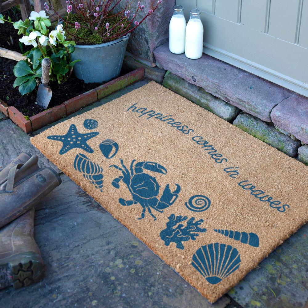 artsy doormats Happiness Comes In Waves Doormat (90 x 60cm)