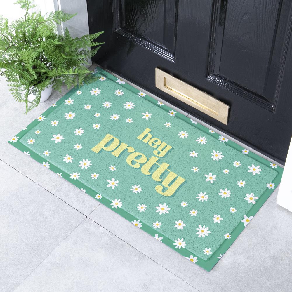 artsy doormats Hey Pretty Flowers Doormat (70 x 40cm)