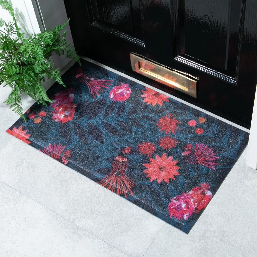 artsy doormats Home Bird Teal Doormat x Rachel Parker