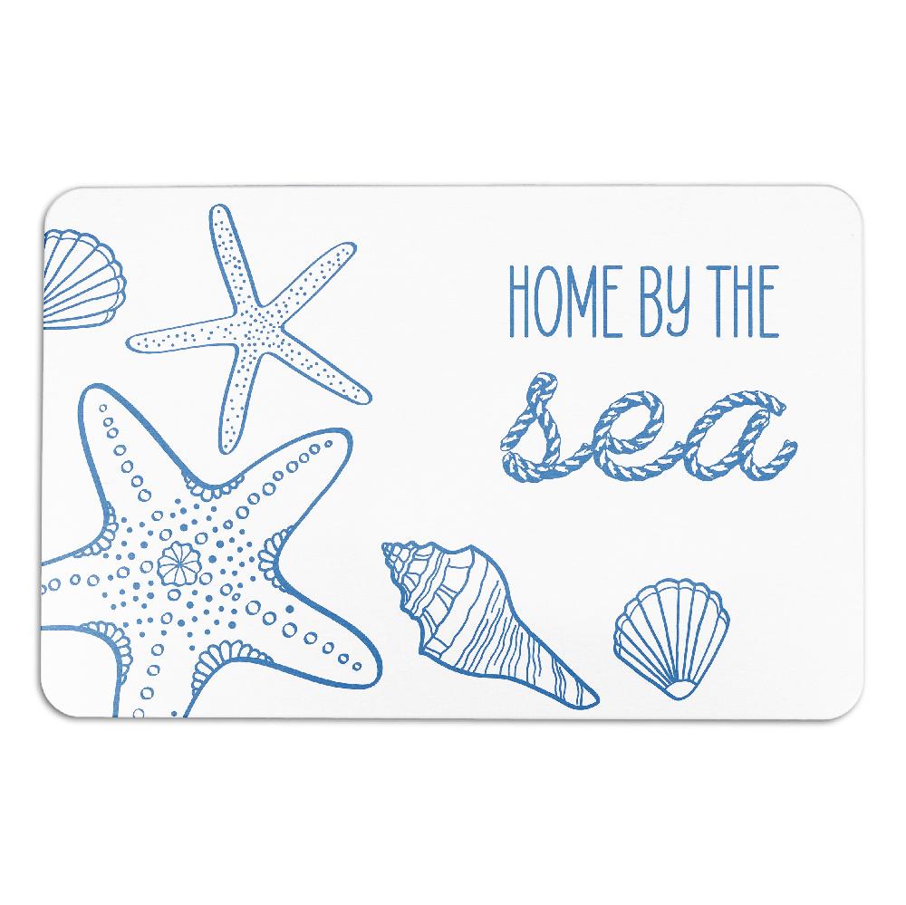 Artsy Doormats Home By The Sea White Non Slip Stone Bath Mat