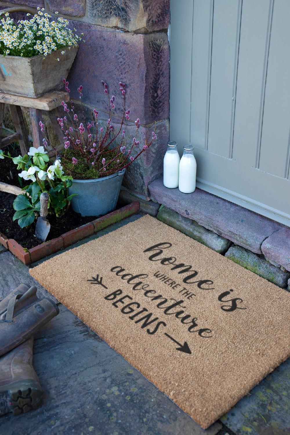 Artsy Doormats Home Is Where The Adventure Begins Doormat (90 X 60cm)