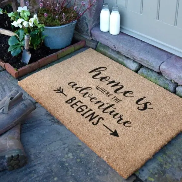 artsy doormats Home Is Where The Adventure Begins Doormat (90 x 60cm)