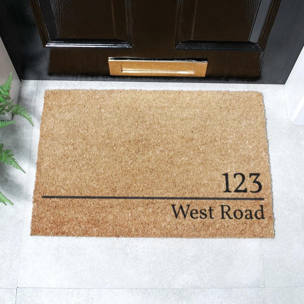 artsy doormats House Number and Name Personalised Doormat