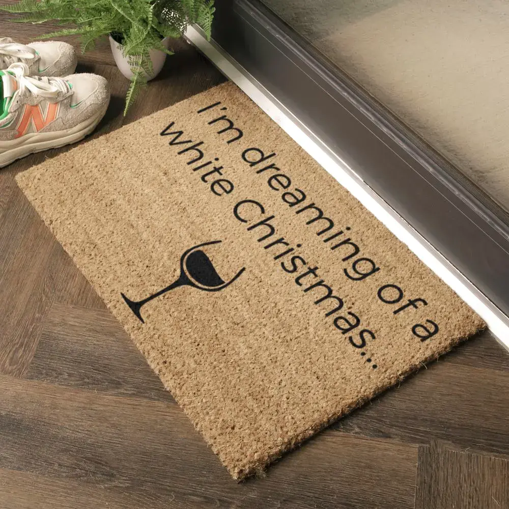 Artsy Doormats I’m Dreaming Of A White Wine Christmas Doormat