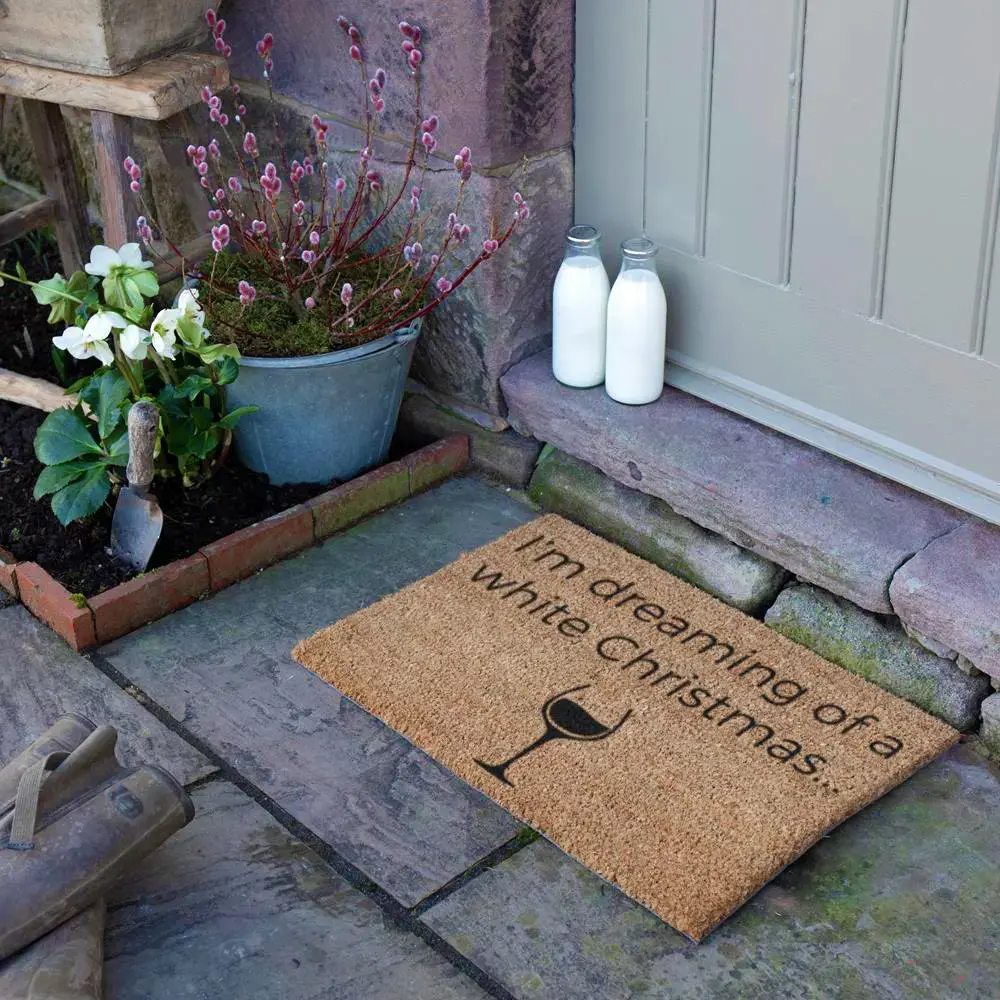 Artsy Doormats I’m Dreaming Of A White Wine Christmas Doormat