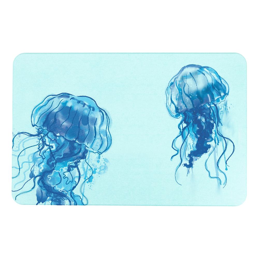 Artsy Doormats Jellyfish Blue Non Slip Stone Bath Mat