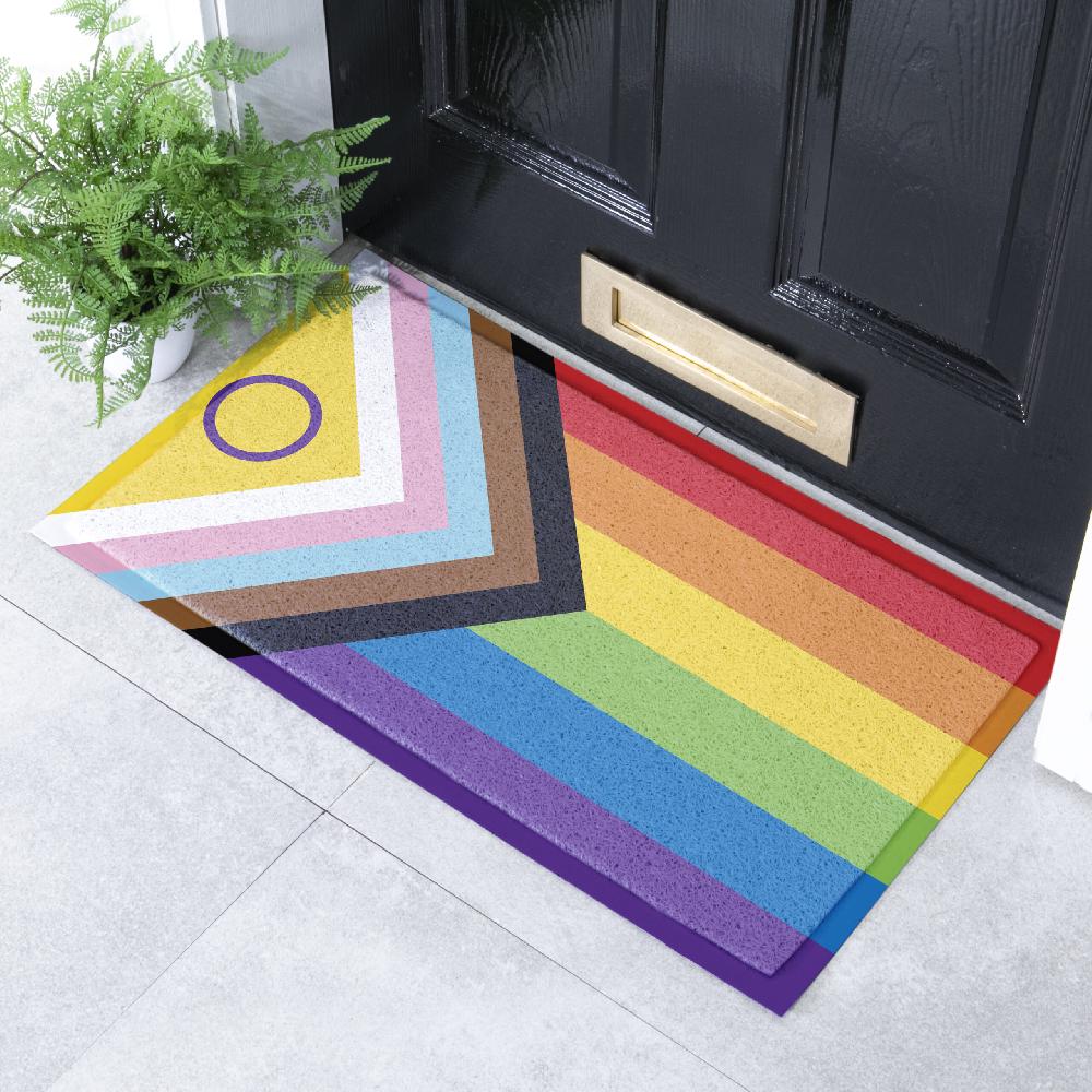 artsy doormats LGBTQIA+ Progress Rainbow Pride Flag Doormat (70 x 40cm)