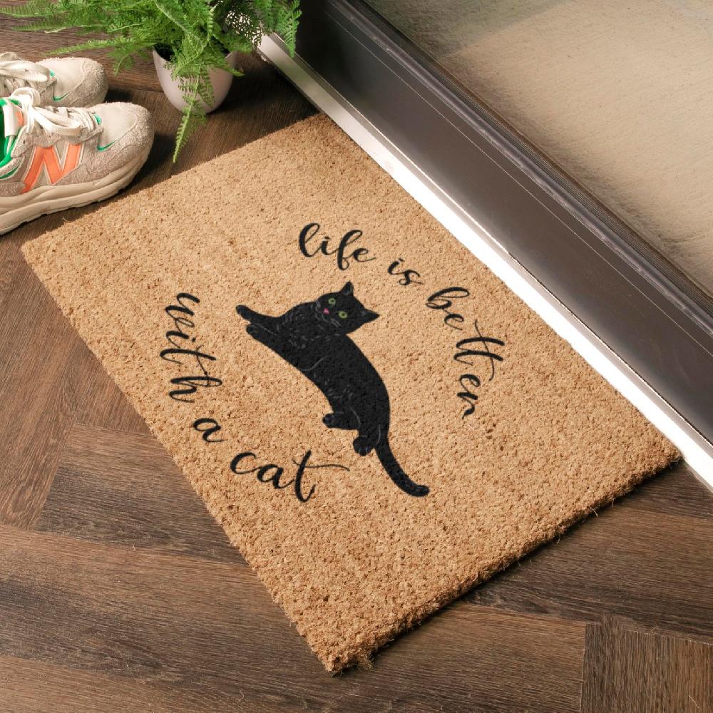 Artsy Doormats Life Is Better With A Cat Doormat (60 X 40cm)
