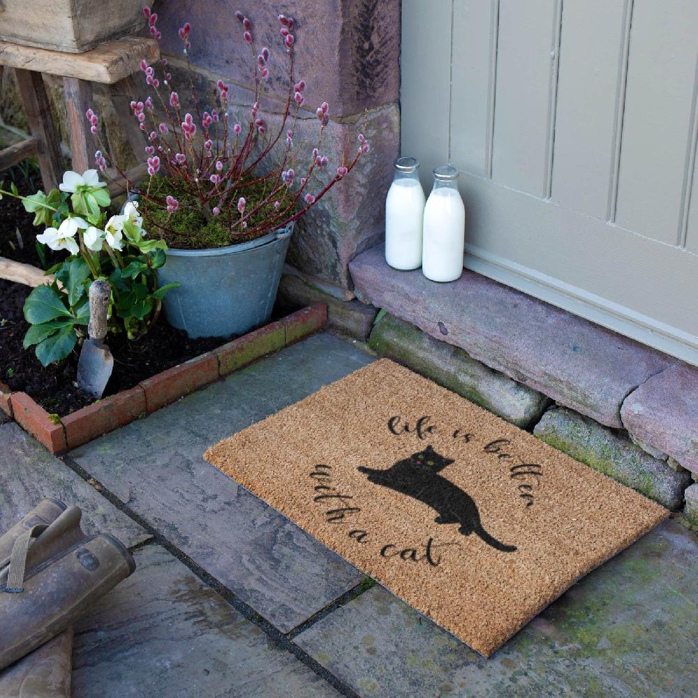 Artsy Doormats Life Is Better With A Cat Doormat (60 X 40cm)