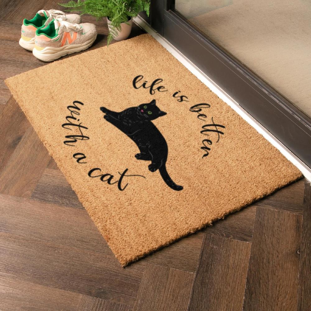 Artsy Doormats Life Is Better With A Cat Doormat (90 X 60cm)