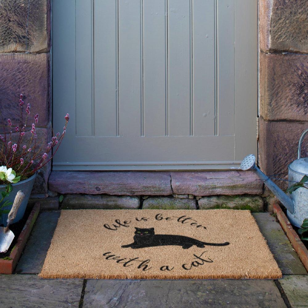 Artsy Doormats Life Is Better With A Cat Doormat (90 X 60cm)