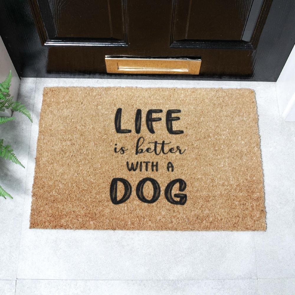 artsy doormats Life Is Better With A Dog Doormat (60 x 40cm)