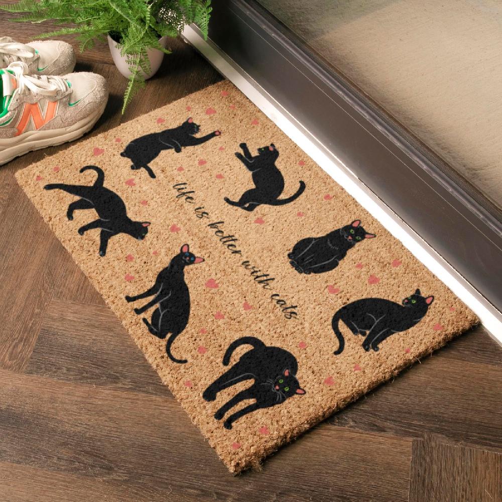 Artsy Doormats Life Is Better With Cats Doormat (60 X 40cm)