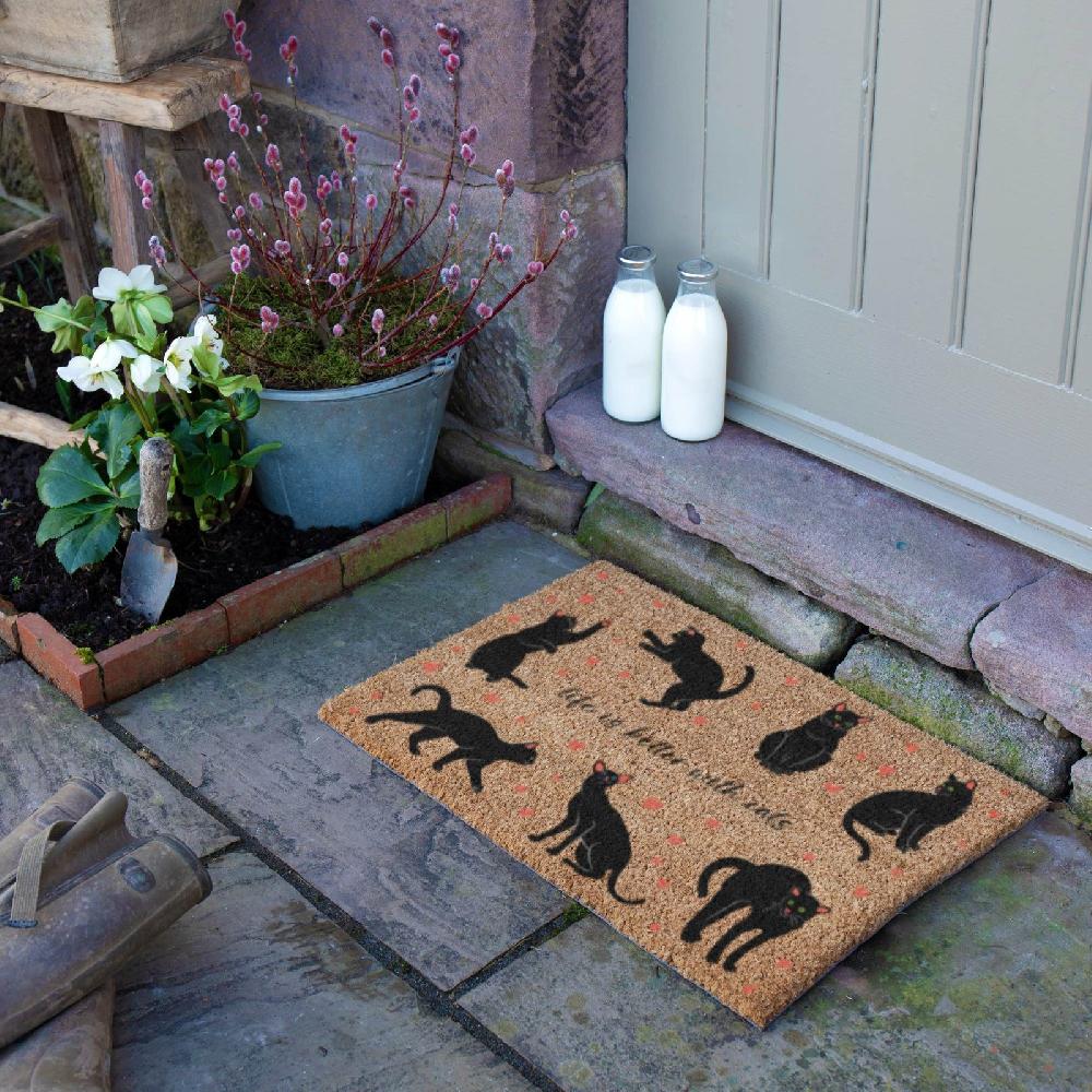 Artsy Doormats Life Is Better With Cats Doormat (60 X 40cm)