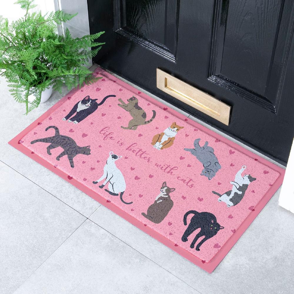 artsy doormats Life Is Better With Cats Doormat (70 x 40cm)