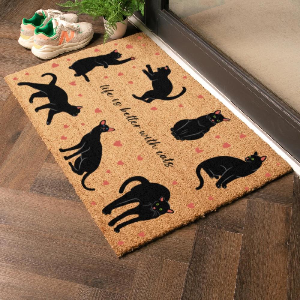 Artsy Doormats Life Is Better With Cats Doormat (90 X 60cm)
