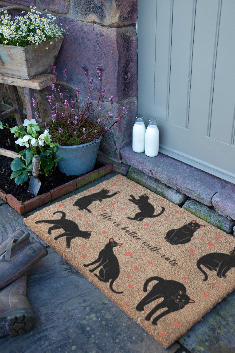Artsy Doormats Life Is Better With Cats Doormat (90 X 60cm)