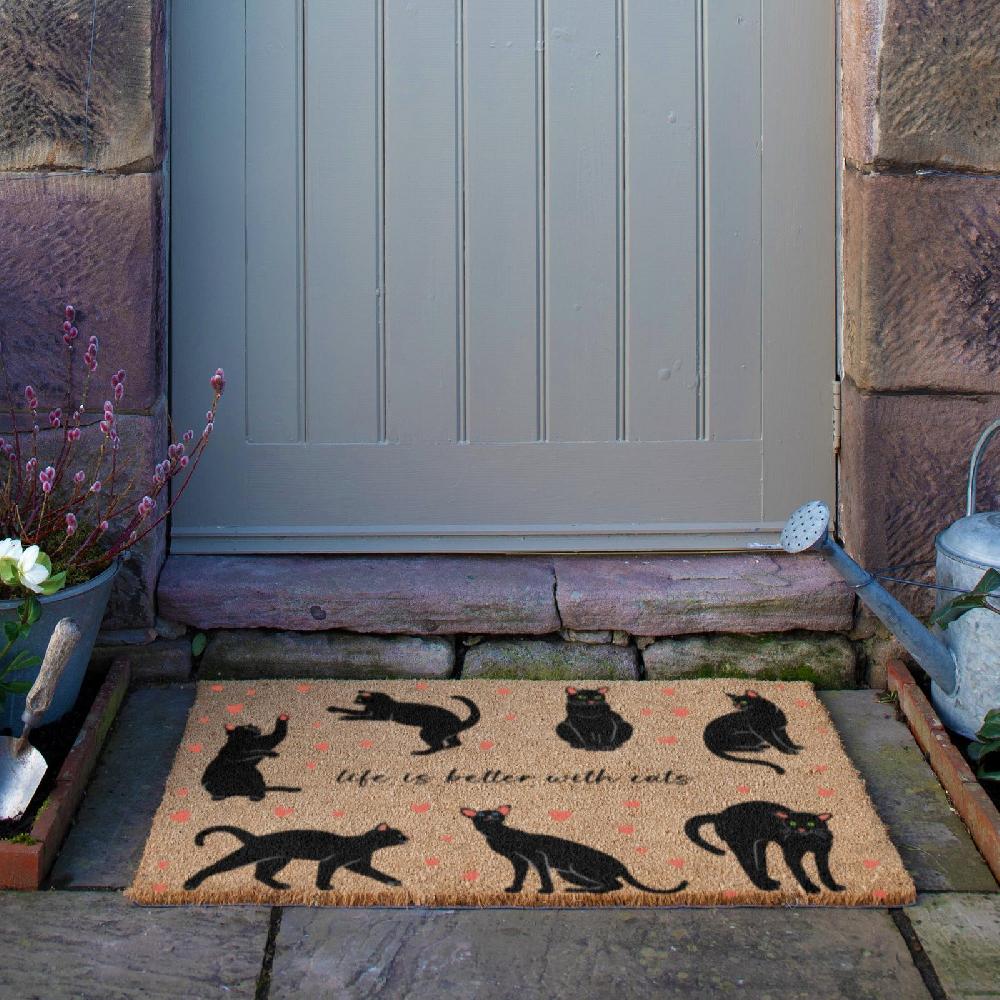 Artsy Doormats Life Is Better With Cats Doormat (90 X 60cm)