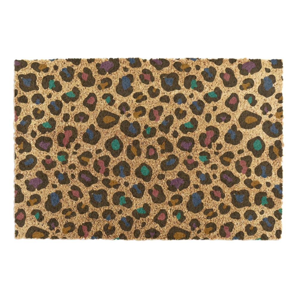 Artsy Doormats Multi Colour Leopard Print Doormat (60 X 40cm)