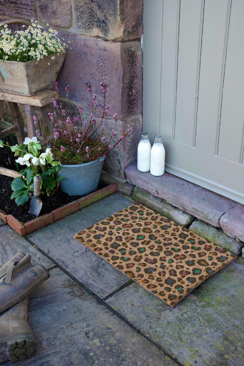 Artsy Doormats Multi Colour Leopard Print Doormat (60 X 40cm)