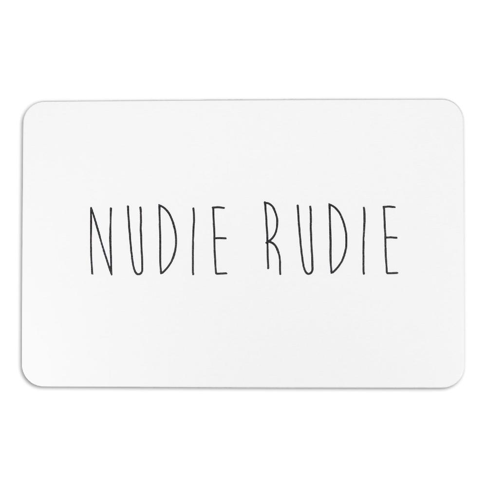 Artsy Doormats Nudie Rudie White Stone Non Slip Bath Mat