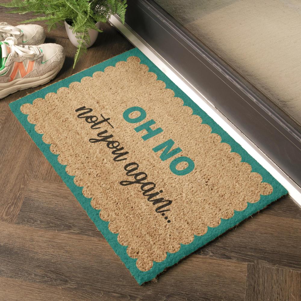 Artsy Doormats Oh No Not You Again Blue Scallop Doormat (60 X 40cm)