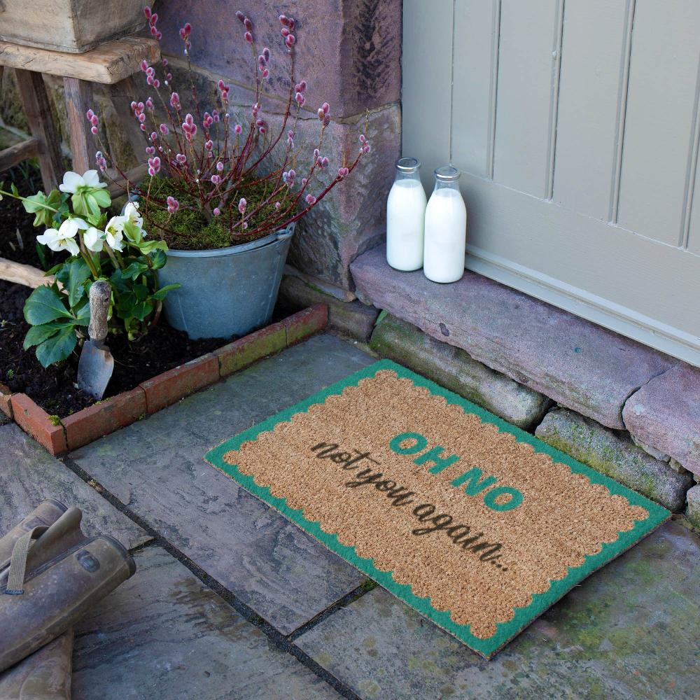 Artsy Doormats Oh No Not You Again Blue Scallop Doormat (60 X 40cm)