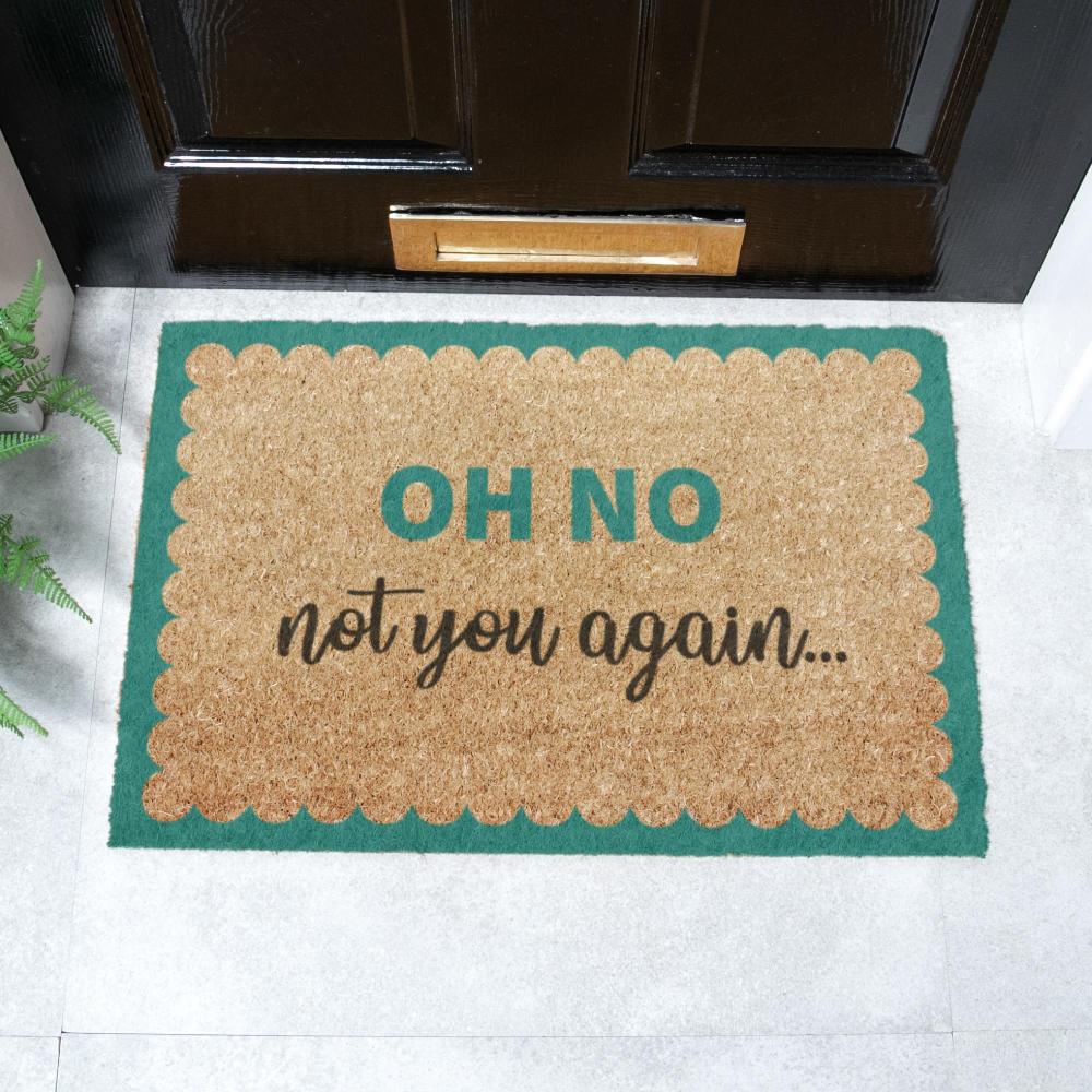 artsy doormats Oh No Not You Again Blue Scallop Doormat (60 x 40cm)