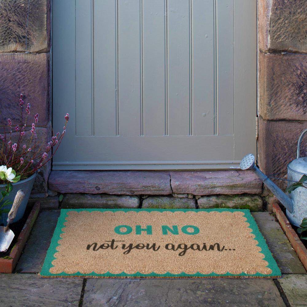 Artsy Doormats Oh No Not You Again Blue Scallop Doormat (90 X 60cm)
