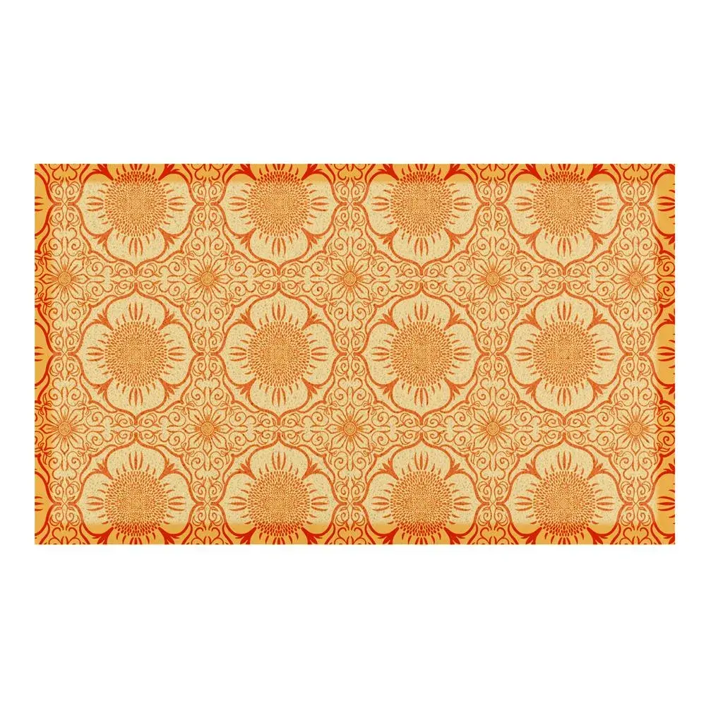 Artsy Doormats Orange Floral Pattern Indoor & Outdoor Doormat – 70x40cm