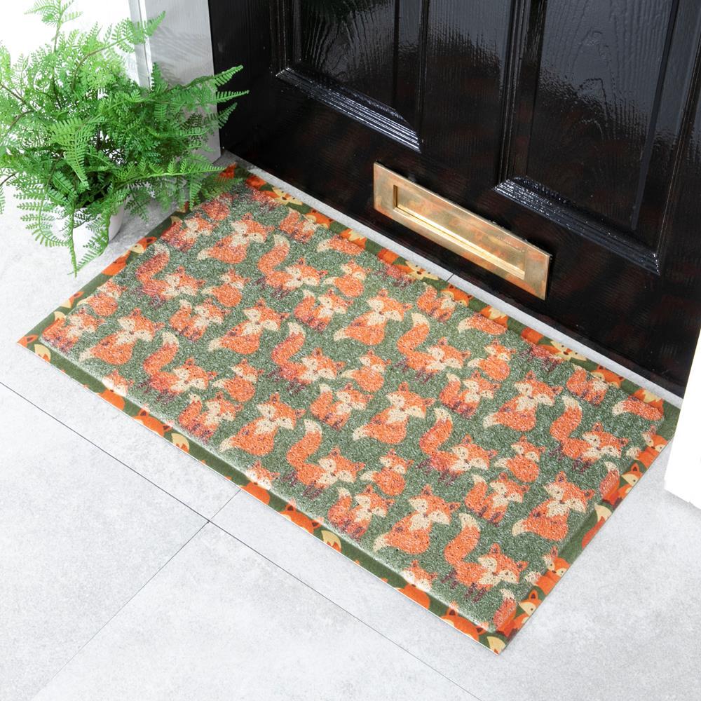 artsy doormats Orange Fox Pattern Doormat (70 x 40cm)